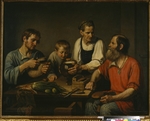 Solntsev, Fyodor Grigoryevich - Peasant family before dinner