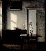 Hammershøi, Vilhelm - Interior with potted plant on card table