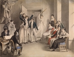 Kupelwieser, Leopold - Franz Schubert (1797-1828). Party game of the Schubertians in Atzenbrugg