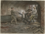 Vladimirov, Ivan Alexeyevich - Man being held and executed (from the series of watercolors Russian revolution)