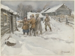 Vladimirov, Ivan Alexeyevich - Before search and seizure (from the series of watercolors Russian revolution)
