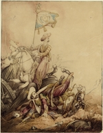 Heath, William - Mamluk standard-bearer in combat