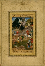 Indian Art - Captive youth being brought before a mounted prince