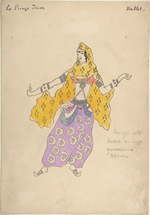 Korovin, Konstantin Alexeyevich - Polovtsian girl. Costume design for the opera Prince Igor by A. Borodin