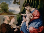 Lotto, Lorenzo - Madonna with child and two donors