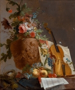 Bachelier, Jean-Jacques - Still life with flowers and a violin