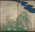 Hoitsu, Sakai - Summer and autumn flower plants. (Part of the pair of two-fold screens)