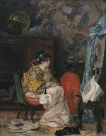 Palmaroli y Gónzalez, Vicente - A model in the artist's studio