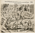 Bry, Theodor de - Because the Spanish thirst for gold, the Indians pour liquid gold into them. (From: Americae pars qvarta)