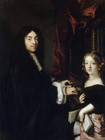 Lefèbvre, Claude - Portrait of the Organist Charles Couperin (1638-1678) with the Daughter
