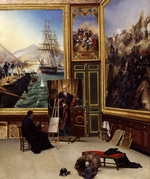 Vernet, Horace - Brother Philippe copying the portrait of the Marquis de Fontanes in the Versailles Museum