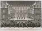 Le Pautre, Jean - Jean-Baptiste Lully's opera Alceste being performed in the marble courtyard at the Palace of Versailles, 1674
