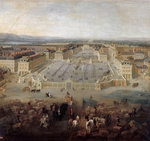Martin, Pierre-Denis II - View of the palace of Versailles from the Place d'Armes in 1722