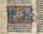 Anonymous - King Arthur fighting the Saxons (from the Rochefoucauld Grail)