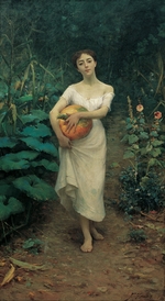 Zonaro, Fausto - Young Girl Carrying a Pumpkin