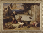 Decamps, Alexandre Gabriel - Turkish children playing with a turtle (Souvenir de la Turquie d'Asie)