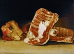 Goya, Francisco, de - Still life of Sheep's Ribs and Head (The Butcher's counter)