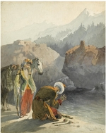 Zichy, Mihály - The prayer (From the Series Scènes du Caucase)