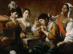 Valentin de Boullogne - Meeting in a Tavern (Musician and Drinkers)