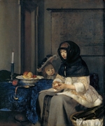 Ter Borch, Gerard, the Younger - The Apple Peeler