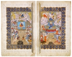 Iranian master - The Queen of Sheba and King Solomon (Manuscript illumination from the epic Shahname by Ferdowsi