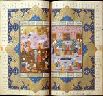 Iranian master - Shah Luhrasp’s Ascension to the Throne (Manuscript illumination from the epic Shahname by Ferdowsi)