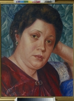 Petrov-Vodkin, Kuzma Sergeyevich - Portrait of the Opera singer Vera Petrova-Zvantseva