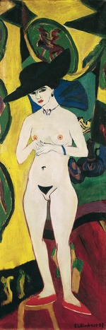 Kirchner, Ernst Ludwig - Standing Nude with Hat