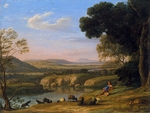 Lorrain, Claude - River landscape with Goatherd