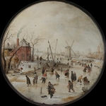 Avercamp, Hendrick - Frozen River with Skaters