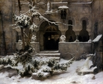 Lessing, Carl Friedrich - Monastery Garden in Snow
