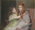 Breslau, Louise-Cathérine - Two girls sitting on a bench