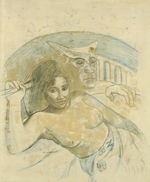 Gauguin, Paul Eugéne Henri - Tahitian Woman with Evil Spirit