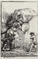 Rembrandt van Rhijn - David and Goliath. Illustration for Piedra gloriosa by Menasseh ben Israel