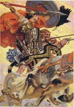 Leyendecker, Joseph Christian - Cú Chulainn riding his chariot (From: Myths and Legends of the Celtic Race)