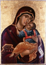 Greek icon - Our Lady of Tenderness (The Virgin Eleusa)