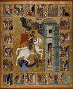 Russian icon - Saint George with Scenes from His Life
