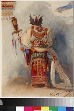 Hartmann, Viktor Alexandrovich - Chernomor. Costume design for the opera Ruslan and Lyudmila by M. Glinka