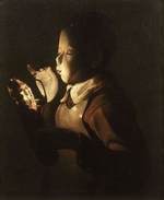 La Tour, Georges, de - Boy Blowing at Lamp