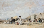 Boudin, Eugène-Louis - Lady in white on the beach at Trouville