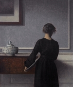 Hammershøi, Vilhelm - Interior with Young Woman from Behind