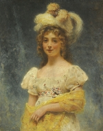 Makovsky, Konstantin Yegorovich - Portrait of a Lady in a Yellow Shawl