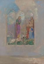 Redon, Odilon - Devotion near a red bush