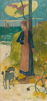 Gauguin, Paul Eugéne Henri - Breton Girl Spinning