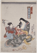 Kunisada (Toyokuni III), Utagawa - Tokiwa Gozen and her children