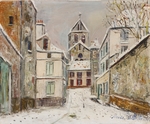 Utrillo, Maurice - Church, rue Montalant under snow at Marizy Sainte-Geneviève (Aisne)