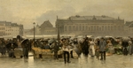 Claus, Émile - The market in front of the Stadsschouwburg theatre in Antwerp