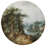 Hondecoeter, Gillis Claesz. de - Wooded landscape with a river