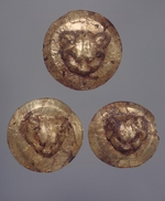 Ancient Altaian, Pazyryk Burial Mounds - Gold plaque in the form of a tiger head