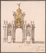 Gonzaga, Pietro di Gottardo - Design of the Triumphal Arch in Moscow on the Occasion of the Coronation of Paul I